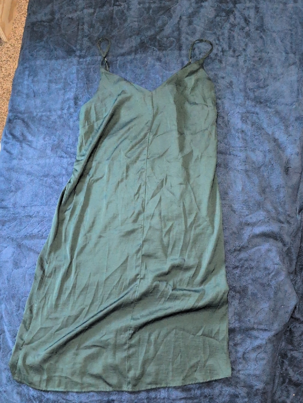 Forever 21 Dark Green Satin Slip Dress